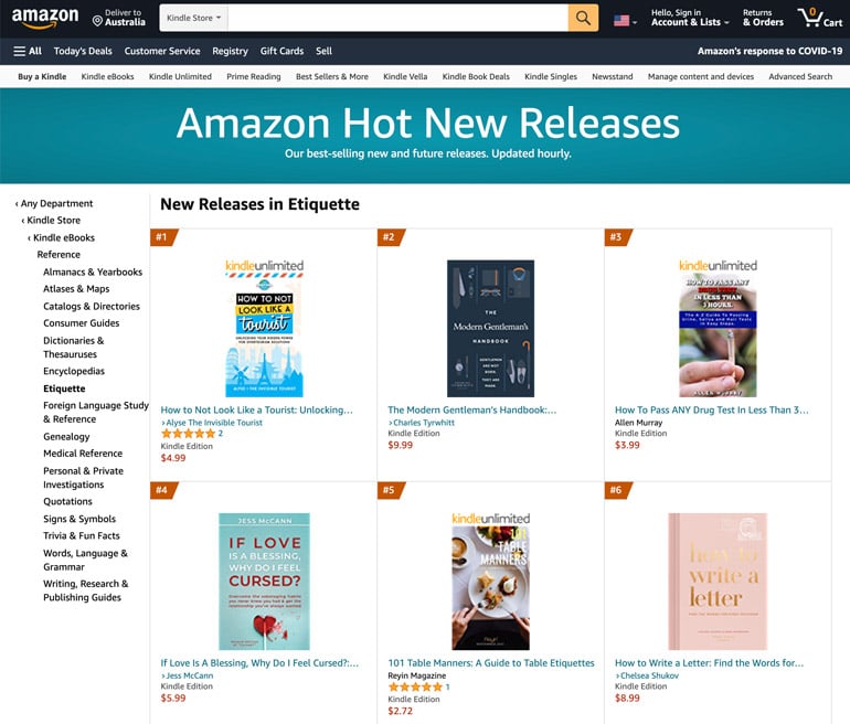 Amazon #1 New Release in Etiquette