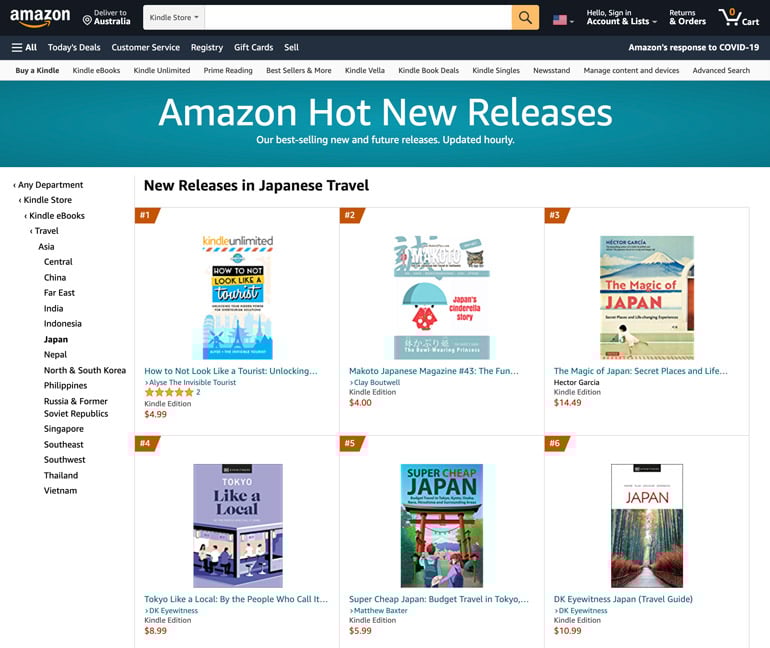 Amazon #1 New Release in Japanese Travel