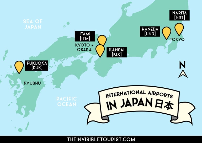 International Airports in Japan Map