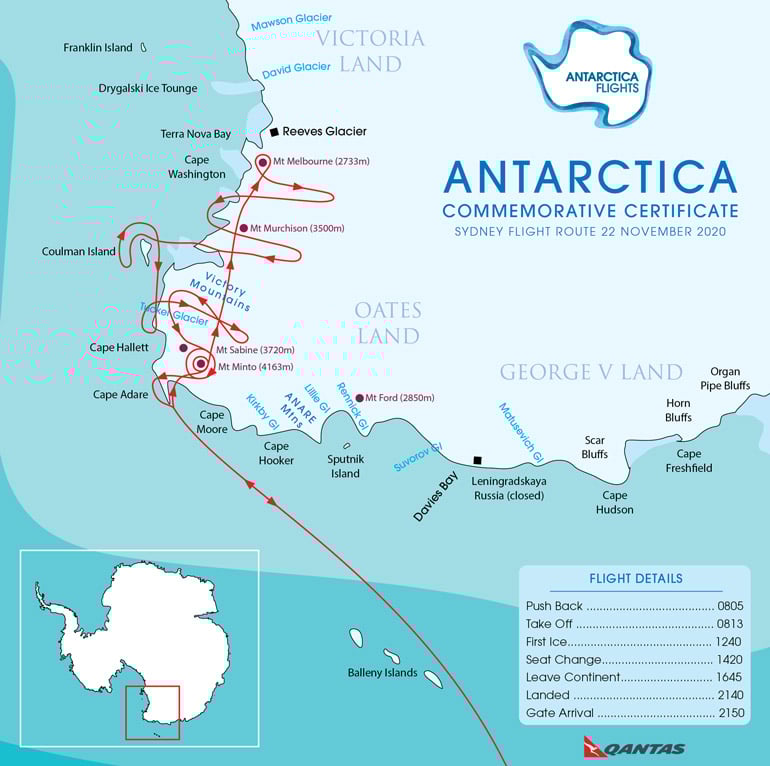 Antarctica Flights Review: Flight Path