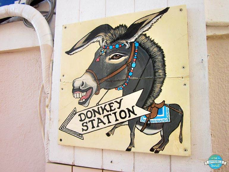Donkey Station Sign, Santorini, Greece