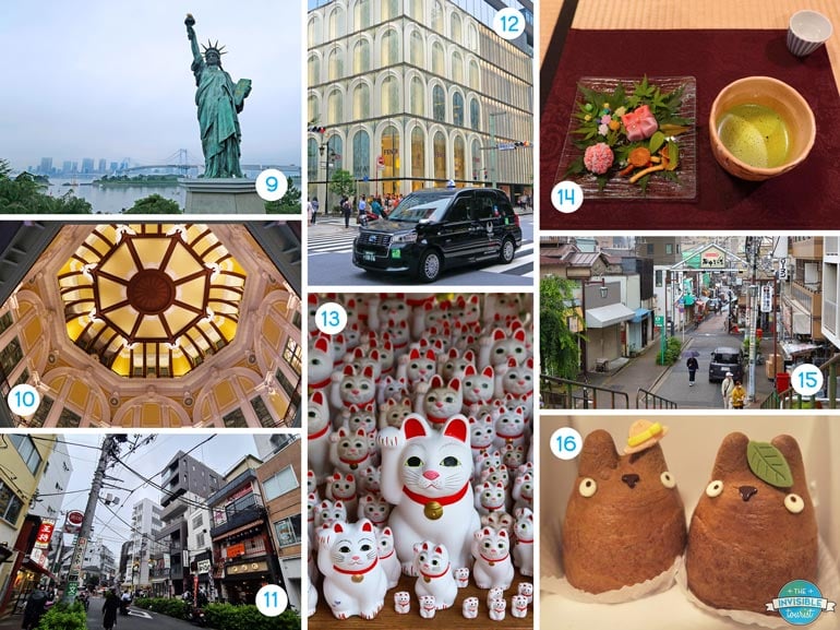 Odaiba, Tokyo Station, Shimokitazawa, Ginza, Setagaya, Yanaka Ginza