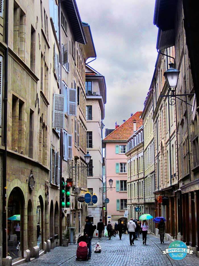 Cobbled streets in Geneva's Old Town