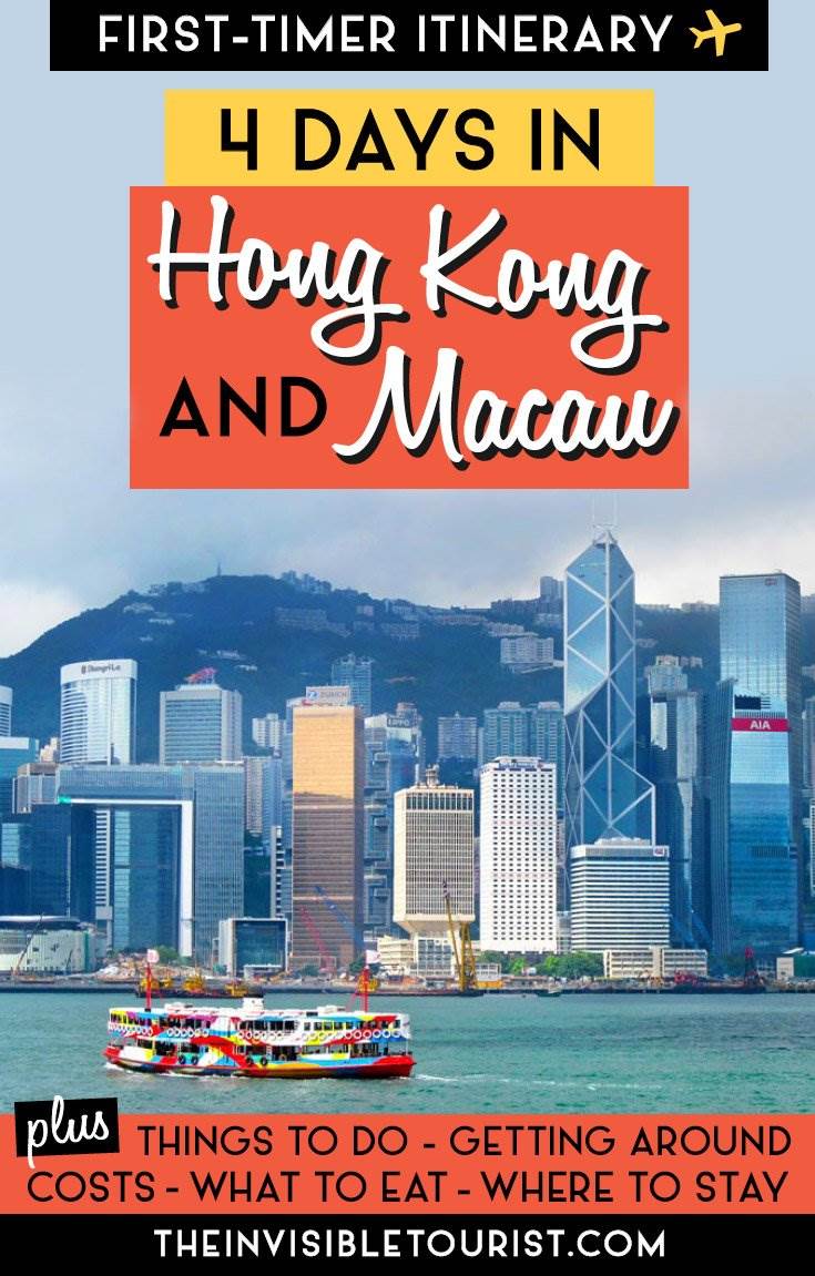4 Day Hong Kong Itinerary: Complete Guide + Macau Day Trip • The Invisible Tourist #hongkong #macau #macao #hongkongitinerary #macauitinerary #macaudaytrip #daytripfromhongkong #hongkongtravel #thingstodoinhongkong #thingstodoinmacau #hongkongattractions #macauattractions