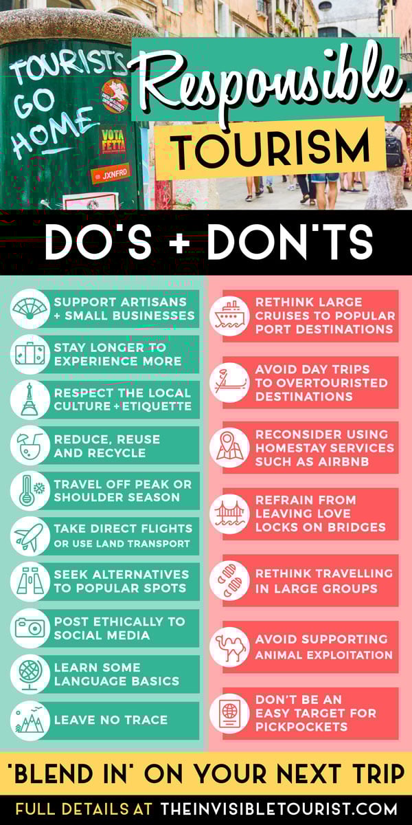 How to Be a Responsible Tourist: Infographic to Travel Responsibly | The Invisible Tourist