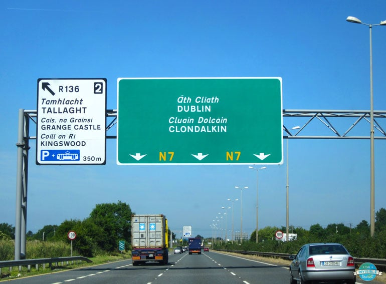 Irish Road Signs in Gaelic