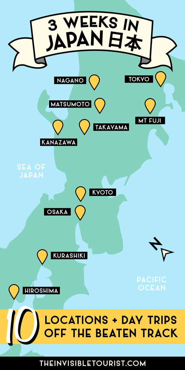 3 Weeks in Japan Itinerary Map: Amazing Sights & Culture Off the Beaten Track | The Invisible Tourist