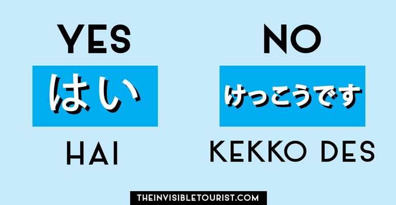 Yes in Japanese is straightforward, however No in Japanese is a different story