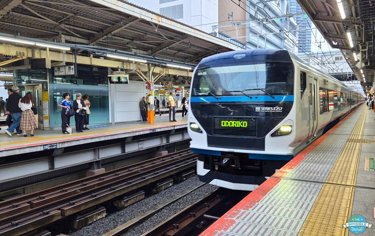 JR Odoriko train from Tokyo to Izu, Japan