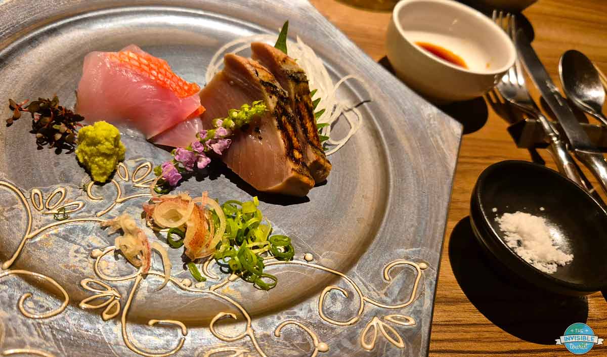 Izu Ryokan: One of the seven courses for dinner at the Kamenoi Ryokan Izu Kogen