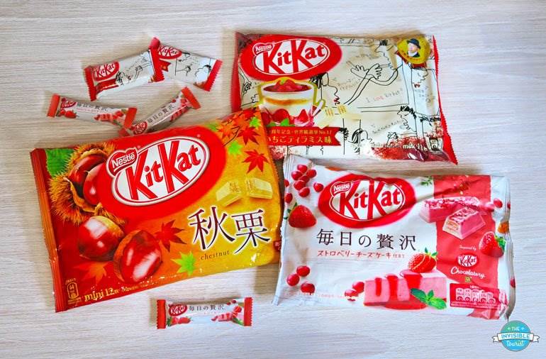 Chestnut, Strawberry Tiramisu and Strawberry Cheesecake Kit Kat are just some flavours found in Japan
