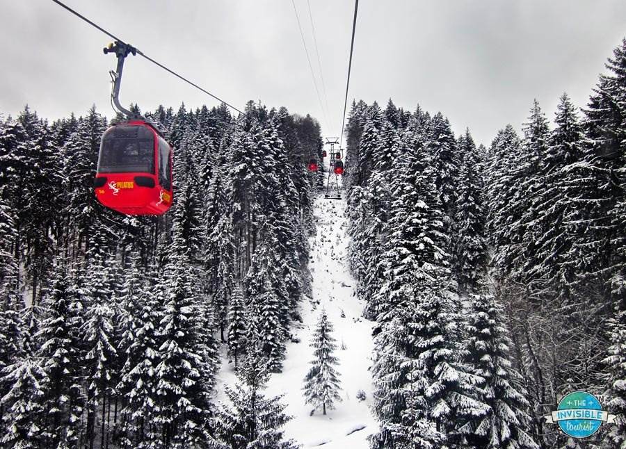 Taking a gondola ride up to Mt Pilatus
