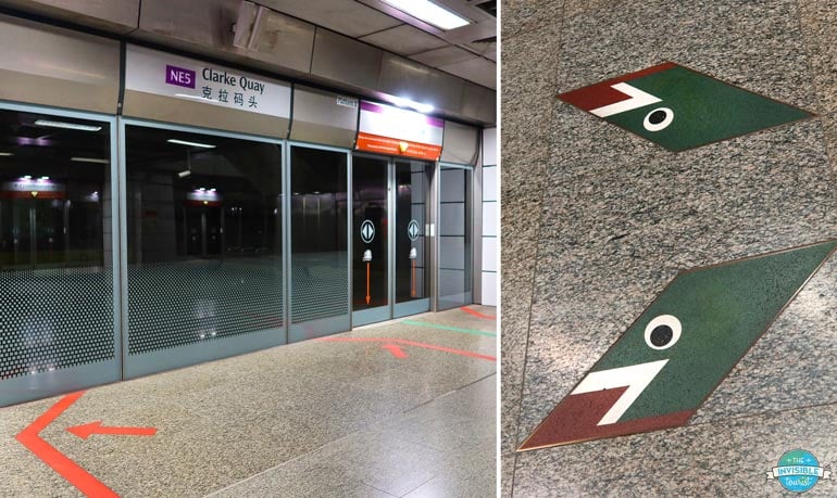 Markings at Clarke Quay MRT Station