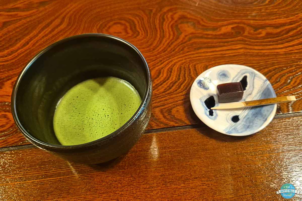 Matcha and wagashi after the Kyoto meditation class