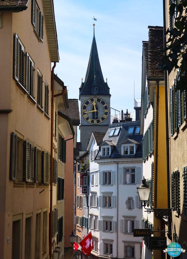 Explore beautiful narrow streets during your one day in Zurich