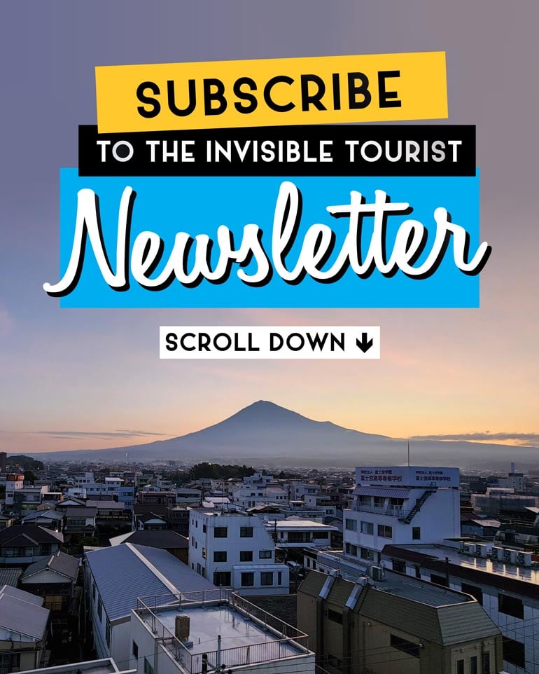 Scroll down to Subscribe to The Invisible Tourist
