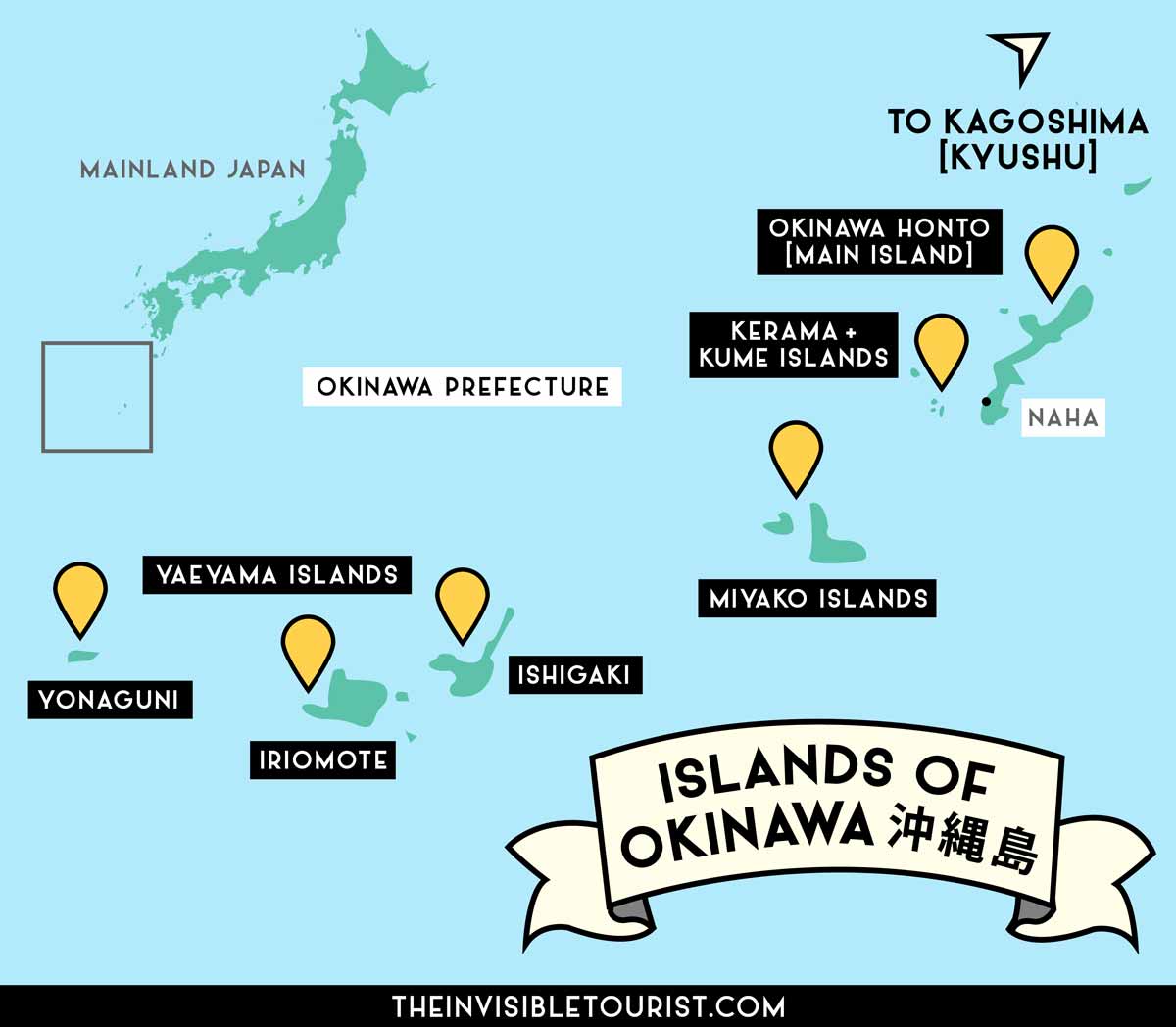 Islands of Okinawa Map, Japan | The Invisible Tourist