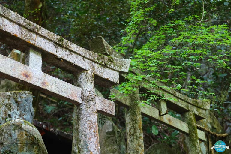 Stone torii at the original section of Fushimi Inari Shrine, Kyoto