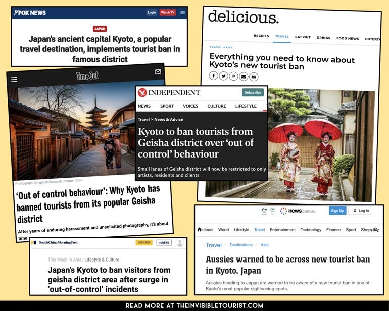 Tourist Ban in Gion Kyoto Headlines