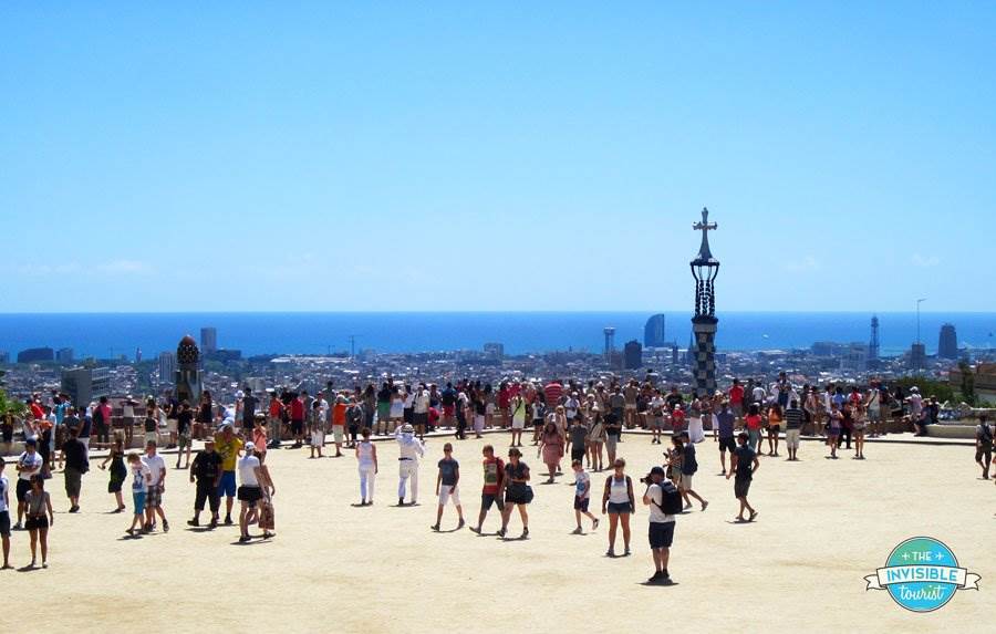 Tourists at Park Güell, Barcelona