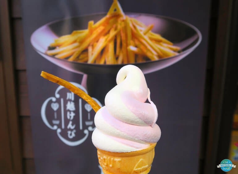 Try the local specialty, puple sweet potato, during your Kawagoe day trip