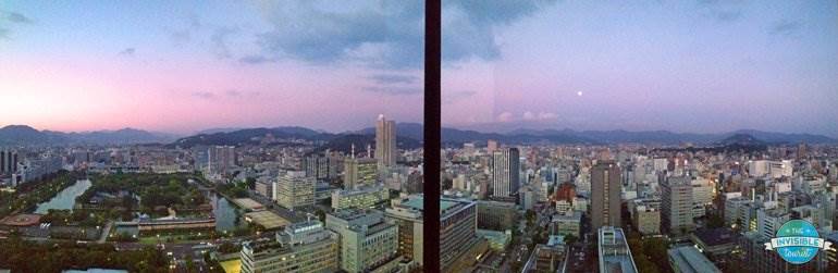 View from RIHGA Royal Hotel Hiroshima at sunset