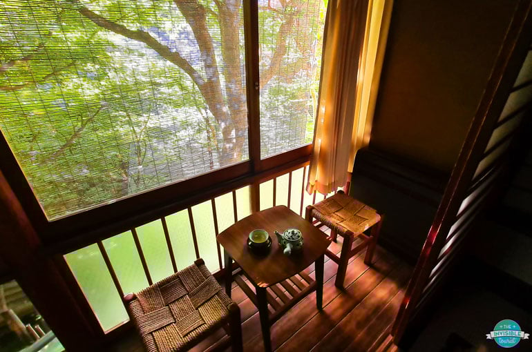 Morning tea at Ryokan Yoshi Ima, one of the best traditional hotels in Gion Kyoto