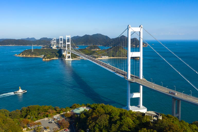 Kurushima Bridges along the Shimanami Kaido, Seto Inland Sea, Onomichi