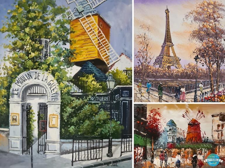 Pick up some locally made souvenirs from Paris such as unique paintings