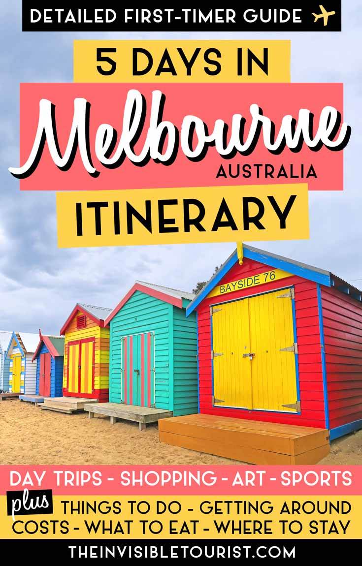 5 Days in Melbourne Itinerary: Complete Guide for First Timers | The Invisible Tourist #melbourne #itinerary #australia #shopping #food #streetart #daytrips #travel #placestosee #likealocal #invisibletourism