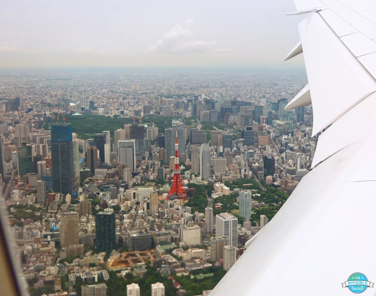 Tokyo Tower from Aircraft Arriving at Haneda Airport