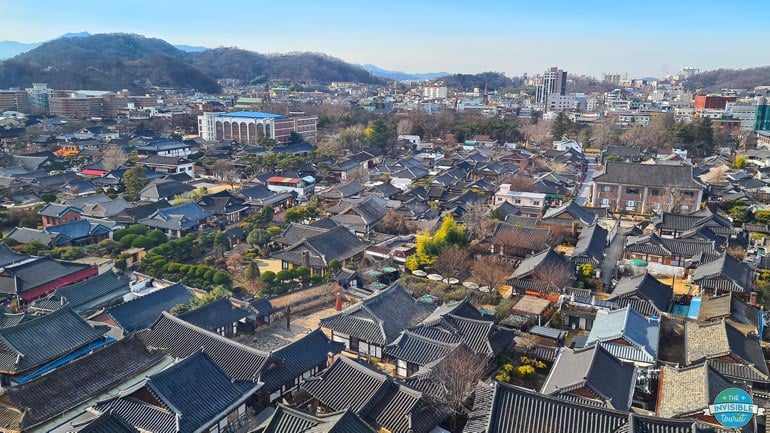 View of Jeonju Hanok Village from Lanhan Hotel