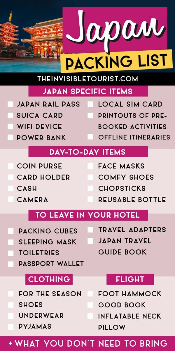 What to Pack for Japan? 19 Things You Haven't Thought Of for Your Packing List | The Invisible Tourist