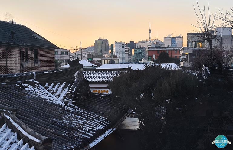 View from Bonum 1957 Hotel, Bukchon Hanok Village, Seoul